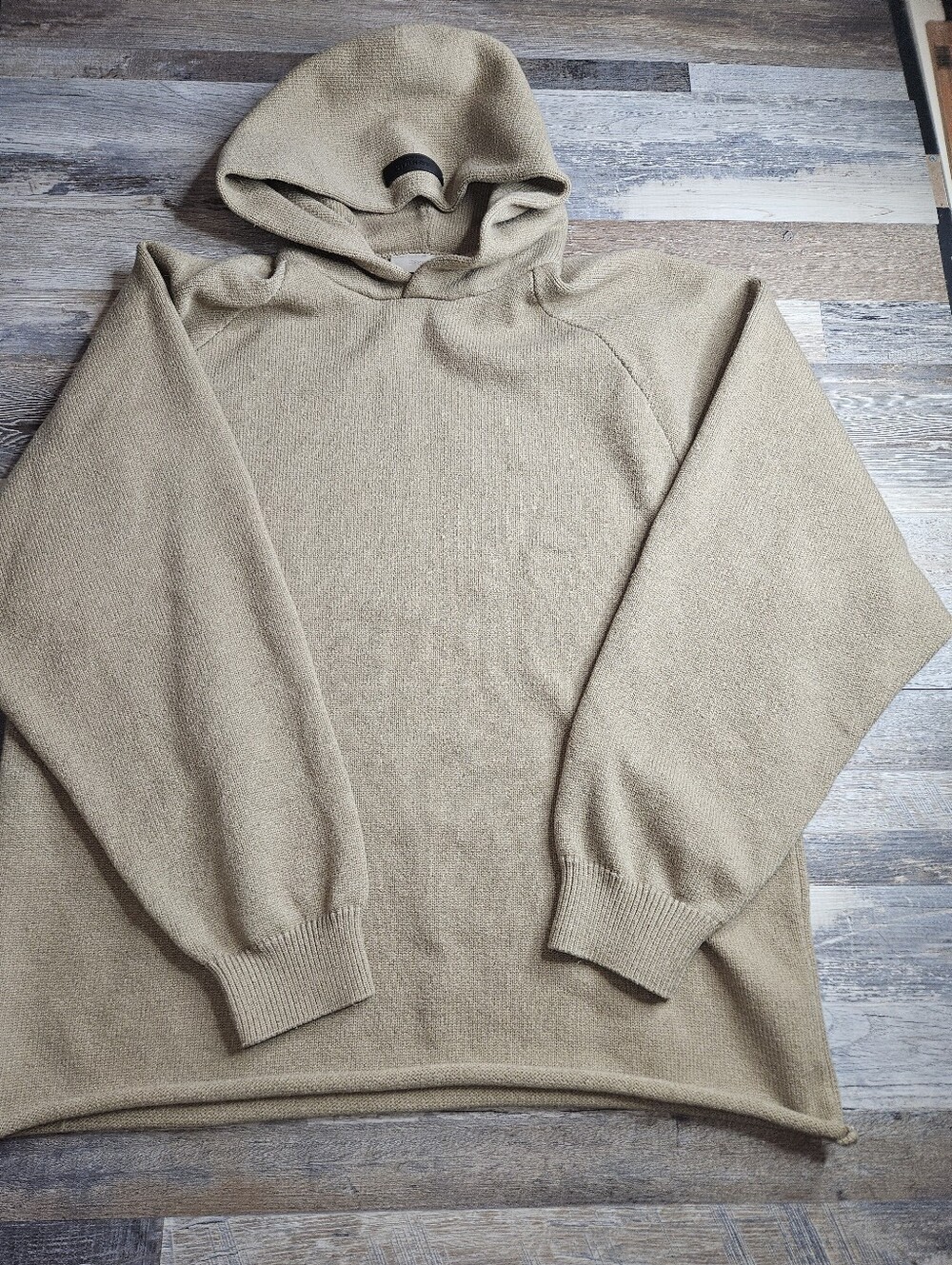Fear Of God Essentials Knit Sweater Hoodie Men's Large Tan Brown - Picture 3 of 15
